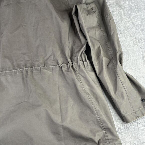 LL Bean Jacket Womens Medium Olive Green Hooded Cotton Utility Parka Outdoors - Picture 14 of 16